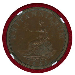 イギリス 1805年 1/2ペニー パターンプルーフ銅貨 ジョージ3世 PF64BN