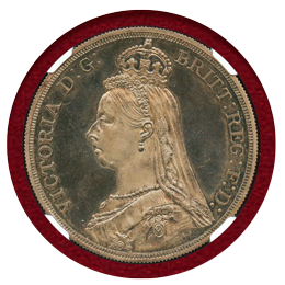イギリス 1887年 クラウン銀貨 ヴィクトリア ジュビリー NGC PF64CAMEO