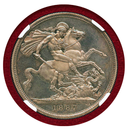 イギリス 1887年 クラウン銀貨 ヴィクトリア ジュビリー NGC PF64CAMEO