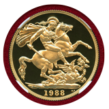 イギリス 1988年 2ポンド 金貨 エリザベス2世 NGC PF69UC