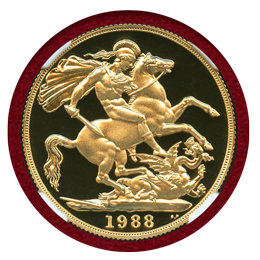 イギリス 1988年 2ポンド 金貨 エリザベス2世 NGC PF69UC