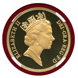 イギリス 1988年 2ポンド 金貨 エリザベス2世 NGC PF69UC