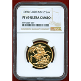 イギリス 1988年 2ポンド 金貨 エリザベス2世 NGC PF69UC