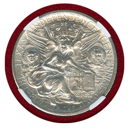 アメリカ 1934年 50セント 銀貨 テキサス独立100周年 NGC MS62