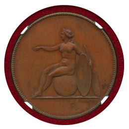 イギリス (1790年) 1/2ペニー銅貨 ヌードブリタニア NGC PF63BN