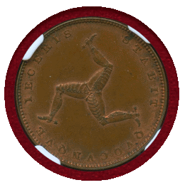 マン島 1839年 ファージング 銅貨 ヴィクトリア NGC MS64RB