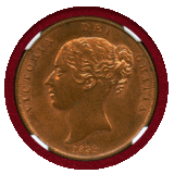 【SOLD】マン島 1839年 ペニー 銅貨 ヴィクトリア NGC MS64RB