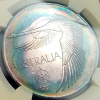 オーストラリア 1967年 銀貨 試作 スワンダラー NGC MS66