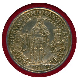 ドイツ ドイツ騎士団 1614年 2ターラー 銀貨 マクシミリアン3世 NGC AU DETAILS