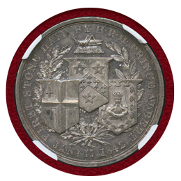 イギリス 1844年 銀メダル 王立取引所開設記念 ヴィクトリア女王 W.W NGC MS61