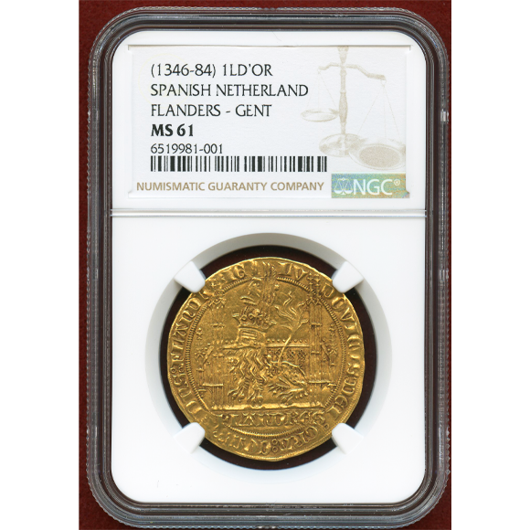 JCC | ジャパンコインキャビネット / ベルギー フランダース (1346-84)年 ライオンドール金貨 ルイ2世 NGC MS61