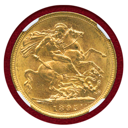 【SOLD】オーストラリア 1895M ソブリン金貨 ヴィクトリア オールドヘッド NGC MS62