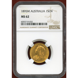 【SOLD】オーストラリア 1895M ソブリン金貨 ヴィクトリア オールドヘッド NGC MS62