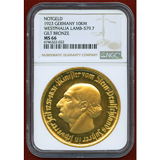 ドイツ ヴェストファーレン 1923 1万マルク ギルトブロンズ 緊急貨 NGC MS66