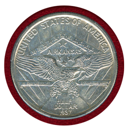 アメリカ アーカンソー 1937年 50セント 銀貨 テキサス独立100周年 NGC MS62