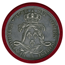 【SOLD】フランス 1786A エキュ 銀貨 試作貨(パターン) ルイ16世 PCGS SP62