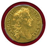 イギリス 1681年 2ギニー 金貨 チャールズ2世 PCGS AU50