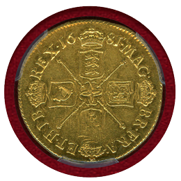 イギリス 1681年 2ギニー 金貨 チャールズ2世 PCGS AU50