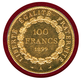 フランス 1899A 100フラン金貨 エンジェル立像 PCGS MS64