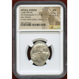 古代ギリシャ アッティカ アテネ 440-404BC 4ドラクマ 銀貨 フクロウ NGC MS