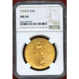 アメリカ 1910年 20ドル 金貨 セントゴーデンス NGC MS64