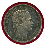 オーストリア 1857A 2ターラー 銀貨 南部鉄道開通記念 NGC PF62