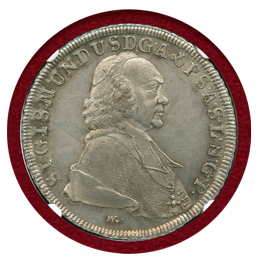 オーストリア ザルツブルク 1760年 ターラー銀貨 ジギスムント3世 NGC MS61