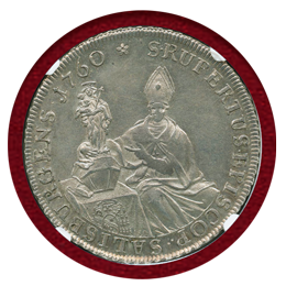 オーストリア ザルツブルク 1760年 ターラー銀貨 ジギスムント3世 NGC MS61