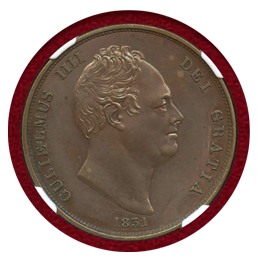 イギリス 1831年 ペニー 銅貨 ウィリアム4世 NGC PF64BN