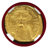 ビザンチン帝国 641-668 ソリダス金貨 コンスタンス2世 NGC MS