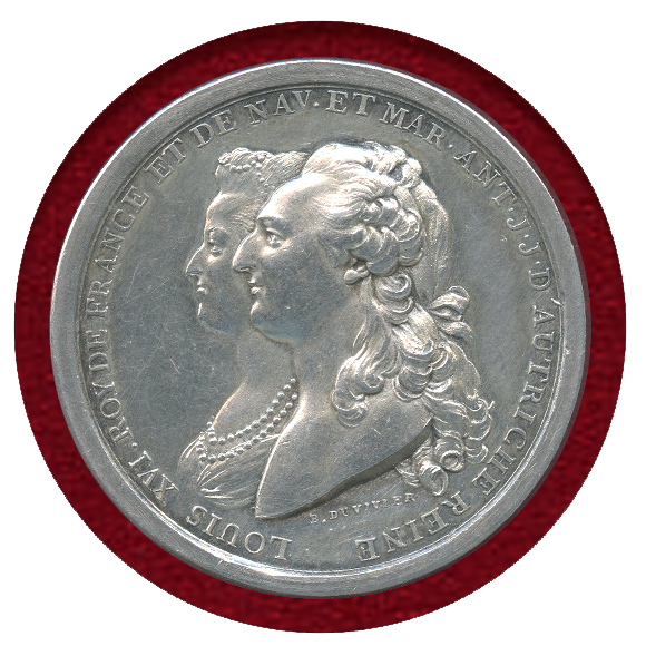 1781年 ルイ16世 マリー・アントワネット 王子誕生、娘の結婚記念銀メダル-