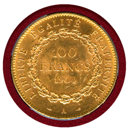 【SOLD】フランス 1901A 100フラン 金貨 エンジェル立像 PCGS MS62