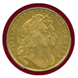 イギリス 1691年 5ギニー 金貨 ウィリアム&メアリー PCGS XF40