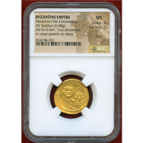 ビザンチン帝国 613-641 ソリダス金貨 ヘラクレイオス&コンスタンティ ヌス NGC MS