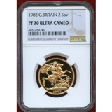 イギリス 1982年 2ソブリン 金貨 エリザベス2世ヤングバスト PF70UC