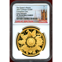 イギリス 2021年 £200(2オンス) クイーンズビースト コンプリーター PF70UC ER