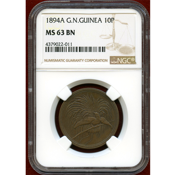 1894A ドイツ領ニューギニア 10ペニヒ 銅貨 NGC アンティーク コイン ...