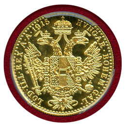 オーストリア 1915年 ダカット 金貨 フランツヨーゼフ1世 リストライク MS67PL