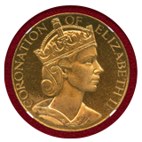 イギリス 1953年 銅メダル ギルト エリザベス2世戴冠 NGC MS65