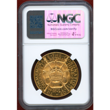 イギリス 1953年 銅メダル ギルト エリザベス2世戴冠 NGC MS65