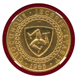 マン島 1965年 5ポンド金貨 Acquisition Bicentennial NGC MS64