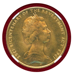 マン島 1965年 5ポンド金貨 Acquisition Bicentennial NGC MS64