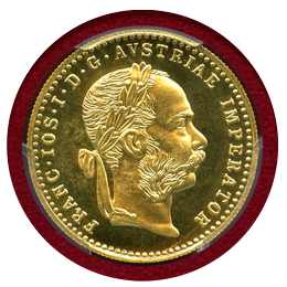 オーストリア 1915年 ダカット 金貨 フランツヨーゼフ1世 リストライク MS67PL