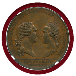 【SOLD】フランス 1770年 マリーアントワネット婚約記念　銅メダル NGC MS62BN