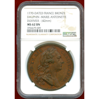 【SOLD】フランス 1770年 マリーアントワネット婚約記念　銅メダル NGC MS62BN