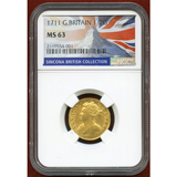 イギリス 1711 1/2ギニー 金貨 アン女王 NGC MS63