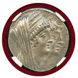 セレウコス朝 125-121BC テトラドラクマ銀貨 クレオパトラ・ティア NGC AU