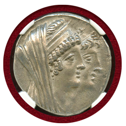 セレウコス朝 125-121BC テトラドラクマ銀貨 クレオパトラ・ティア NGC AU