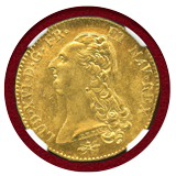 フランス 1786D 2ルイドール 金貨 ルイ16世 NGC MS64