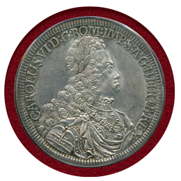 【SOLD】神聖ローマ帝国 オーストリア 1721年 ターラー 銀貨 カール6世 PCGS MS62